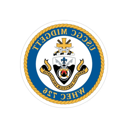 USCG Midgett WHEC 726 (U.S. Coast Guard) REVERSE PRINT Transparent Die-Cut STICKER 4 Inch Die-Cut Transparent - The Sticker Space