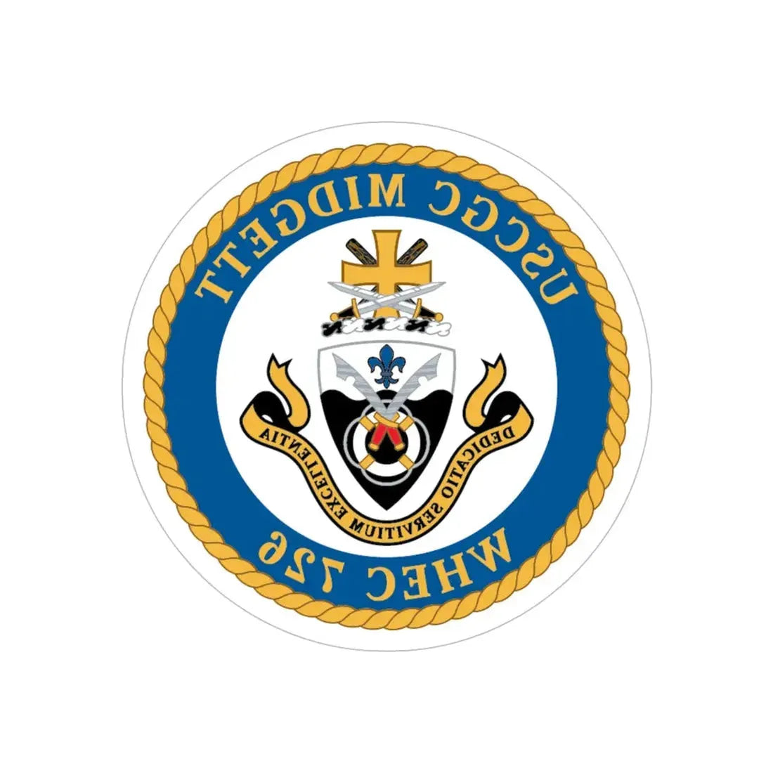 USCG Midgett WHEC 726 (U.S. Coast Guard) REVERSE PRINT Transparent Die-Cut STICKER 5 Inch Die-Cut Transparent - The Sticker Space