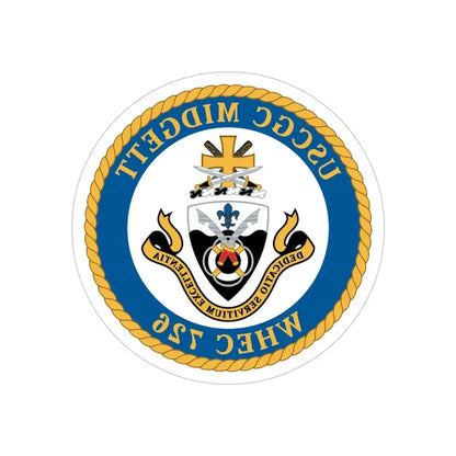 USCG Midgett WHEC 726 (U.S. Coast Guard) REVERSE PRINT Transparent Die-Cut STICKER 5 Inch Die-Cut Transparent - The Sticker Space