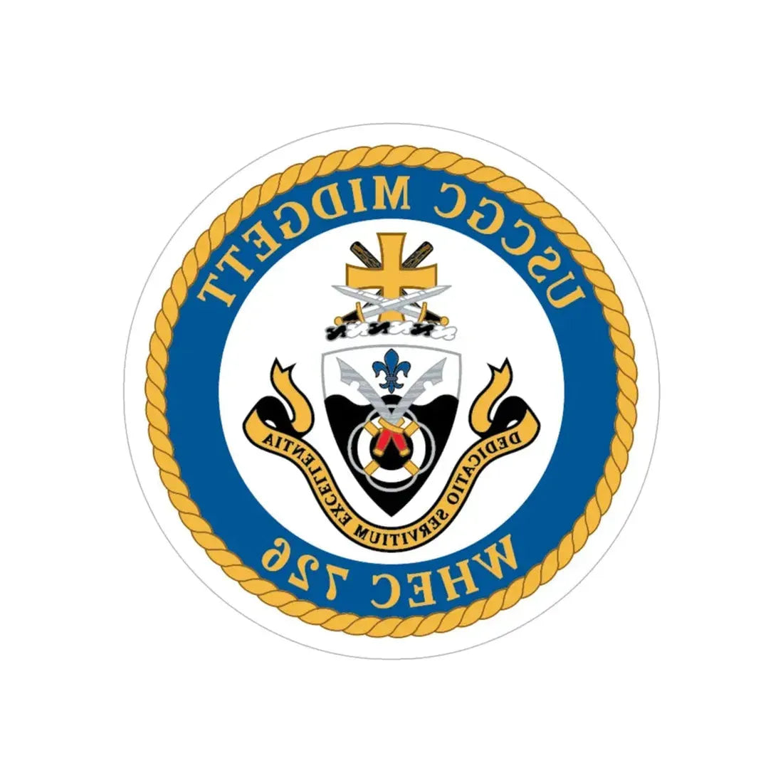 USCG Midgett WHEC 726 (U.S. Coast Guard) REVERSE PRINT Transparent Die-Cut STICKER 6 Inch Die-Cut Transparent - The Sticker Space