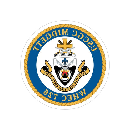USCG Midgett WHEC 726 (U.S. Coast Guard) REVERSE PRINT Transparent Die-Cut STICKER 6 Inch Die-Cut Transparent - The Sticker Space