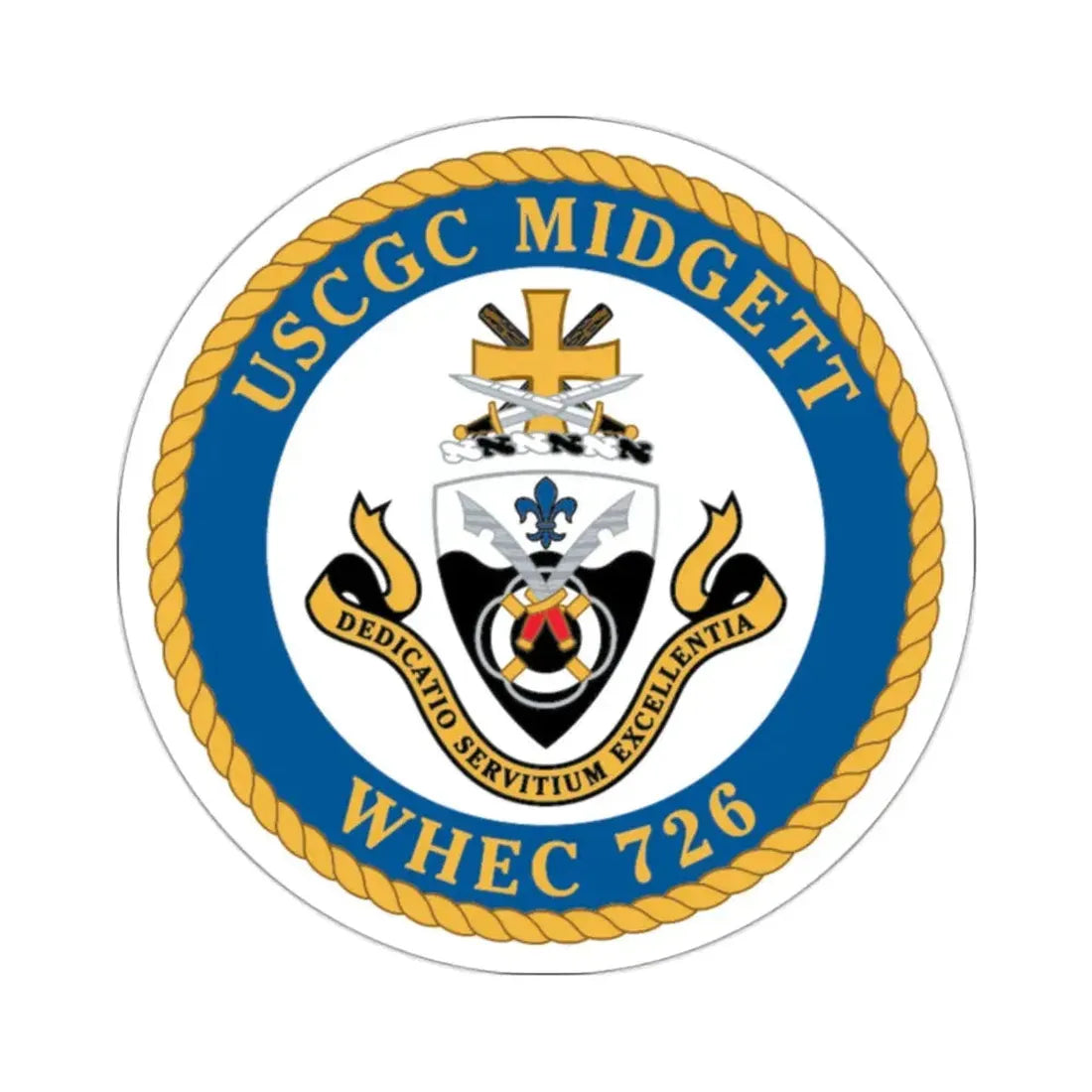 USCG Midgett WHEC 726 (U.S. Coast Guard) STICKER Vinyl Kiss-Cut Decal 2 Inch White - The Sticker Space