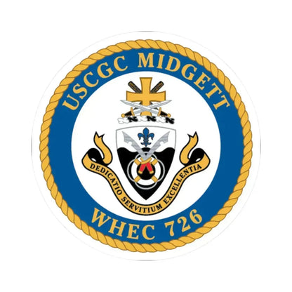 USCG Midgett WHEC 726 (U.S. Coast Guard) STICKER Vinyl Kiss-Cut Decal 2 Inch White - The Sticker Space