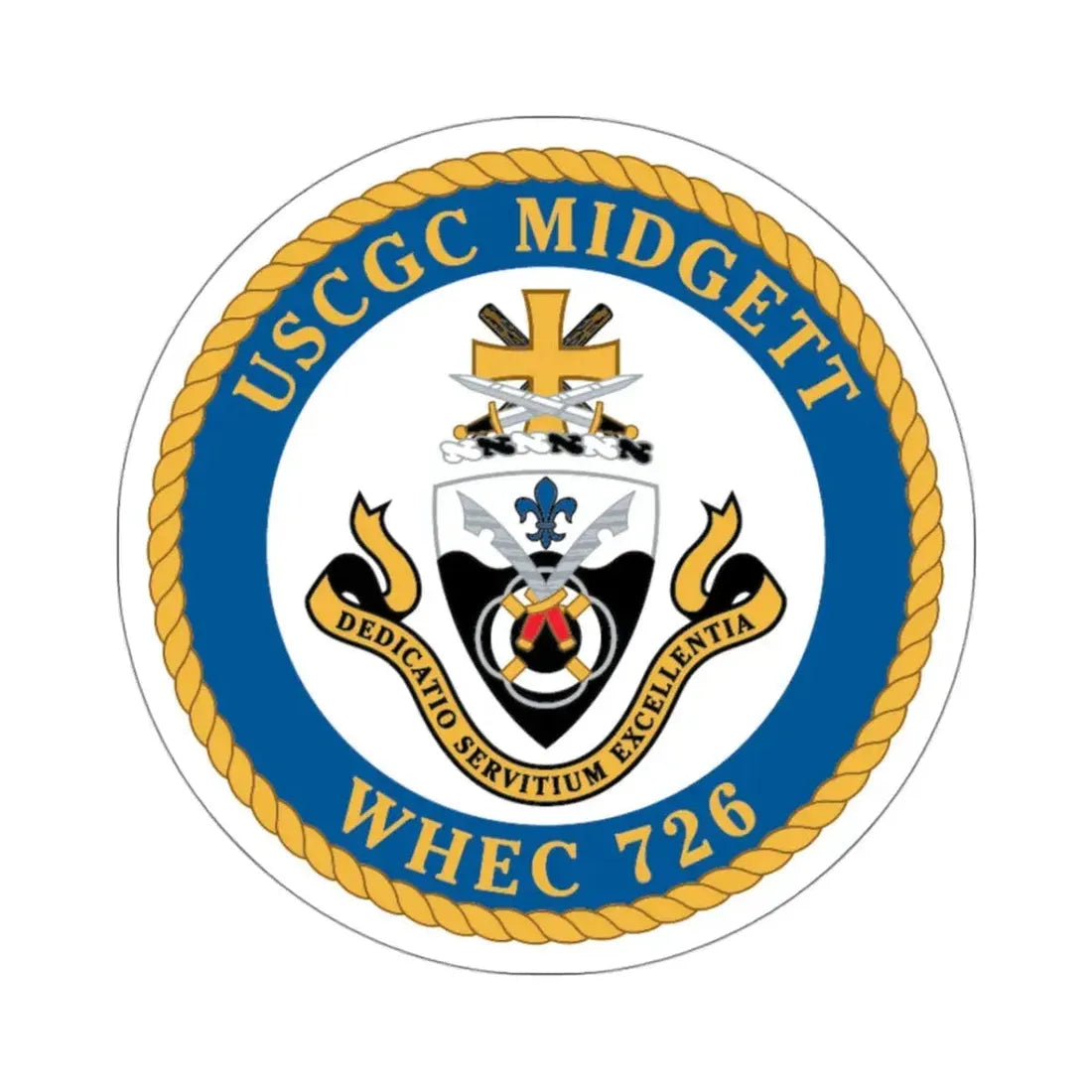 USCG Midgett WHEC 726 (U.S. Coast Guard) STICKER Vinyl Kiss-Cut Decal 3 Inch White - The Sticker Space