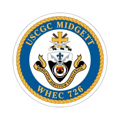 USCG Midgett WHEC 726 (U.S. Coast Guard) STICKER Vinyl Kiss-Cut Decal 3 Inch White - The Sticker Space