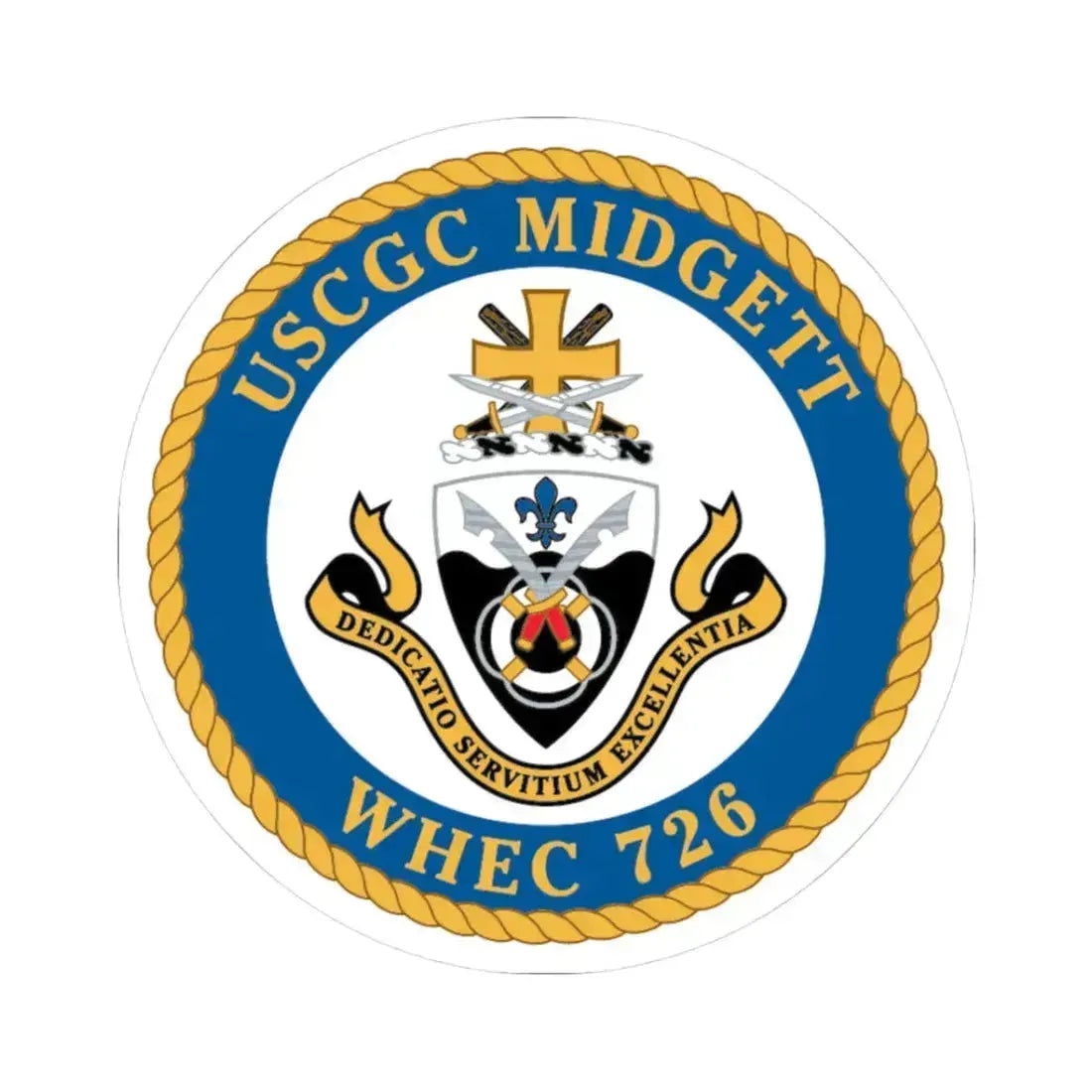 USCG Midgett WHEC 726 (U.S. Coast Guard) STICKER Vinyl Kiss-Cut Decal 3 Inch White - The Sticker Space