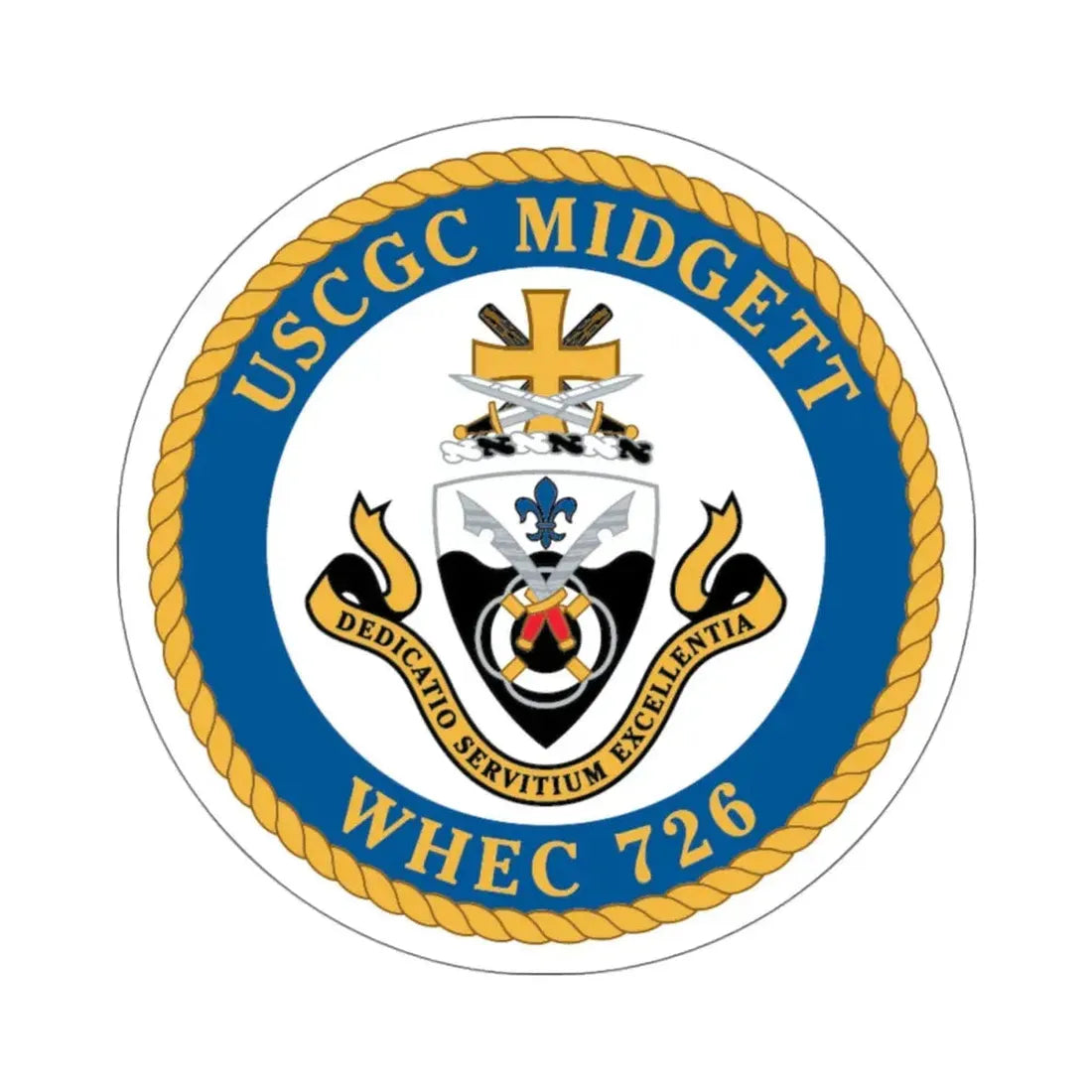 USCG Midgett WHEC 726 (U.S. Coast Guard) STICKER Vinyl Kiss-Cut Decal 4 Inch White - The Sticker Space