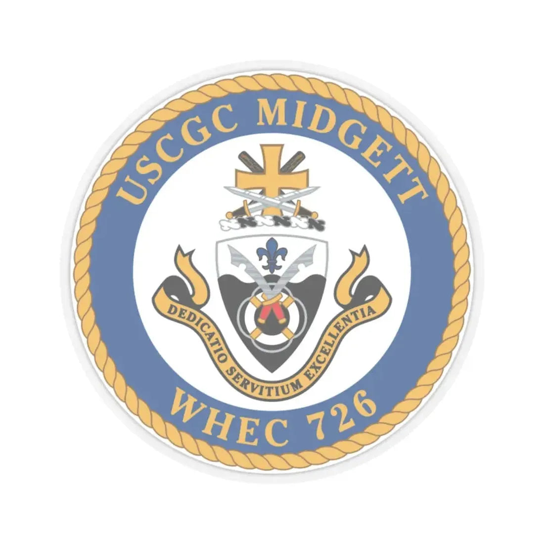 USCG Midgett WHEC 726 (U.S. Coast Guard) STICKER Vinyl Kiss-Cut Decal 6 Inch Transparent - The Sticker Space