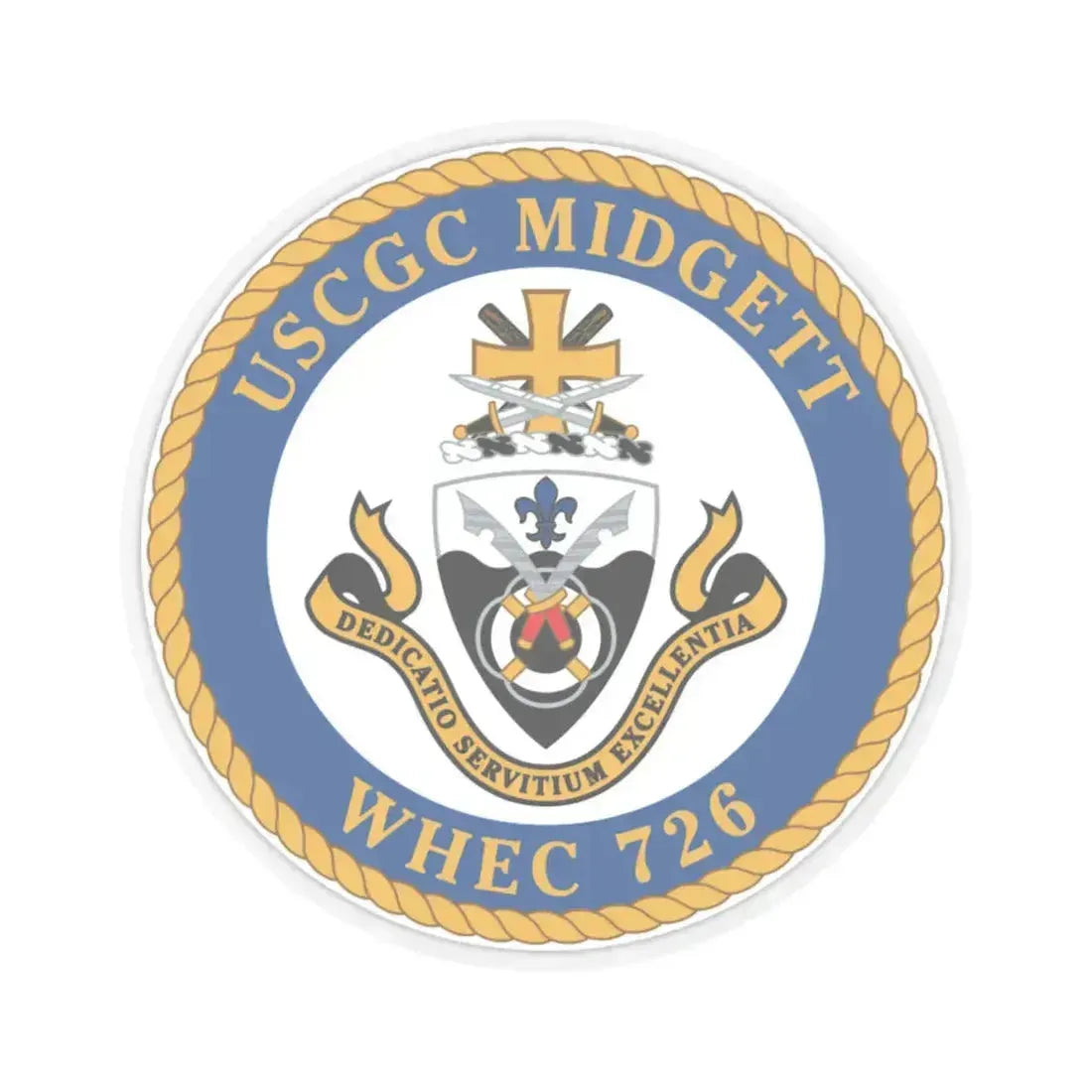 USCG Midgett WHEC 726 (U.S. Coast Guard) STICKER Vinyl Kiss-Cut Decal 6 Inch Transparent - The Sticker Space