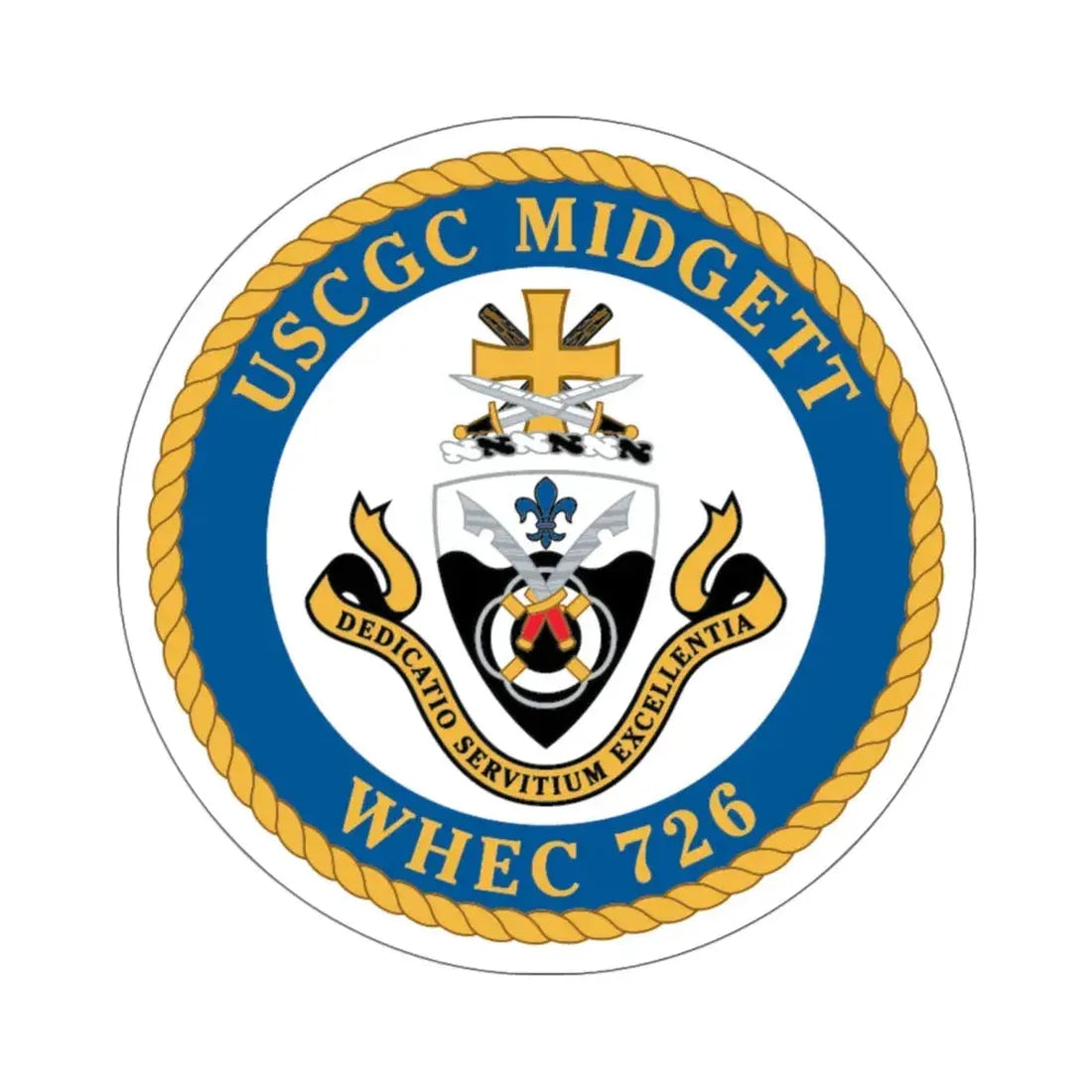 USCG Midgett WHEC 726 (U.S. Coast Guard) STICKER Vinyl Kiss-Cut Decal 6 Inch White - The Sticker Space