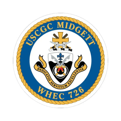 USCG Midgett WHEC 726 (U.S. Coast Guard) STICKER Vinyl Kiss-Cut Decal 6 Inch White - The Sticker Space