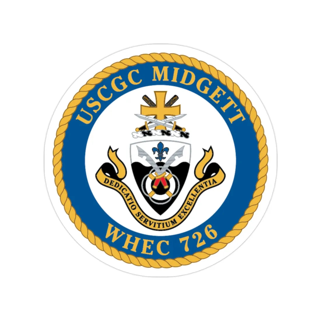 USCG Midgett WHEC 726 (U.S. Coast Guard) Transparent STICKER Die-Cut Vinyl Decal 2 Inch - The Sticker Space