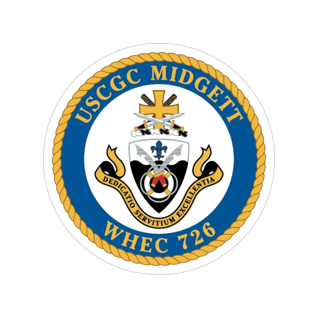 USCG Midgett WHEC 726 (U.S. Coast Guard) Transparent STICKER Die-Cut Vinyl Decal 4 Inch - The Sticker Space