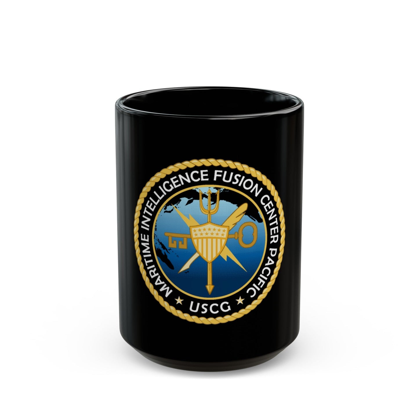 USCG MIFC PAC (U.S. Coast Guard) Black Coffee Mug-15oz-The Sticker Space