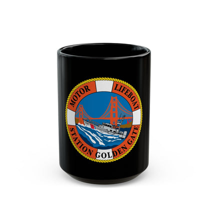 USCG Motor Lifeboat Station Golden Gate (U.S. Coast Guard) Black Coffee Mug-15oz-The Sticker Space