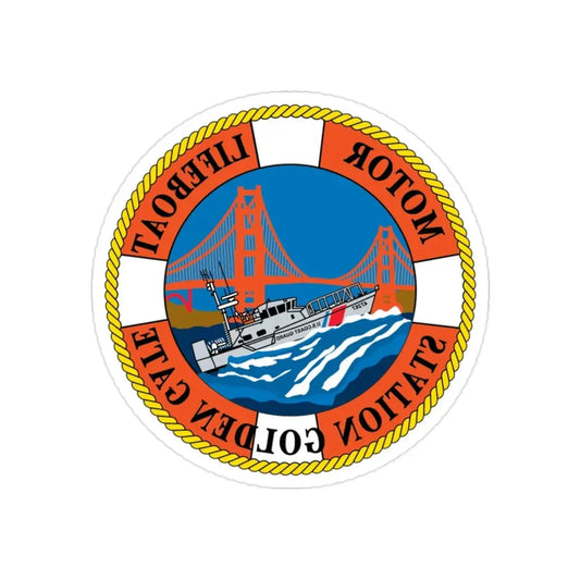 USCG Motor Lifeboat Station Golden Gate (U.S. Coast Guard) REVERSE PRINT Transparent Die-Cut STICKER 2 Inch Die-Cut Transparent - The Sticker Space