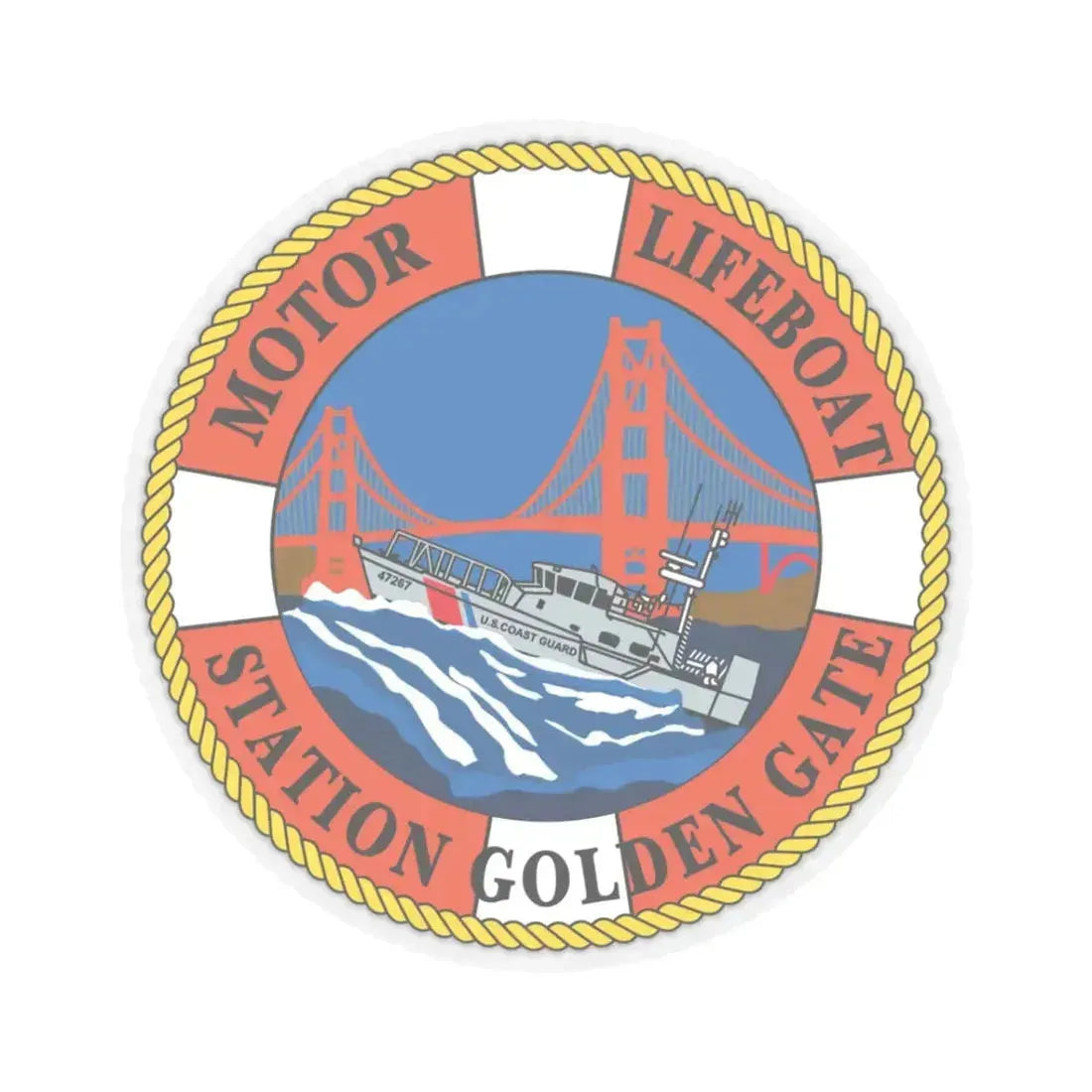 USCG Motor Lifeboat Station Golden Gate (U.S. Coast Guard) STICKER Vinyl Kiss-Cut Decal 3 Inch Transparent - The Sticker Space