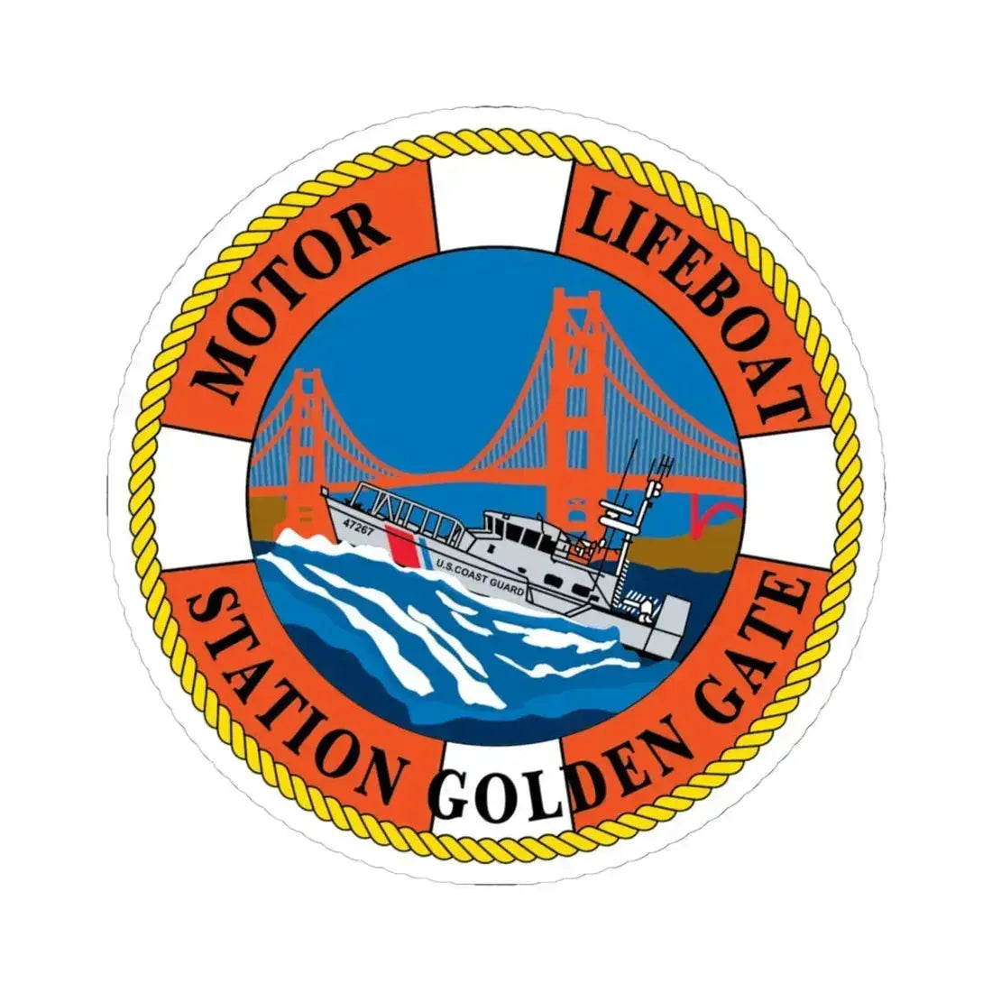 USCG Motor Lifeboat Station Golden Gate (U.S. Coast Guard) STICKER Vinyl Kiss-Cut Decal 4 Inch White - The Sticker Space