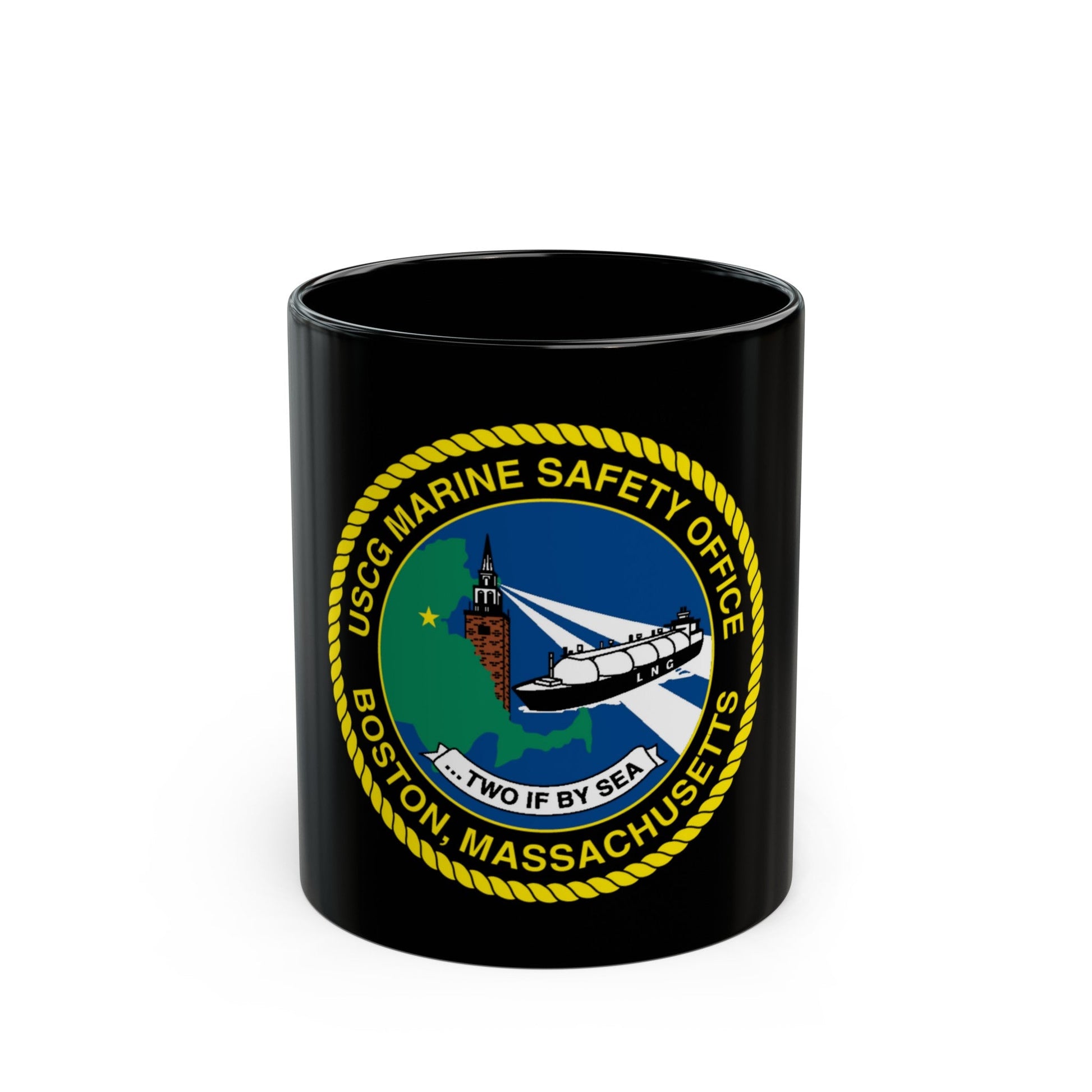 USCG MSO Boston Marine Safety Office (U.S. Coast Guard) Black Coffee Mug-11oz-The Sticker Space