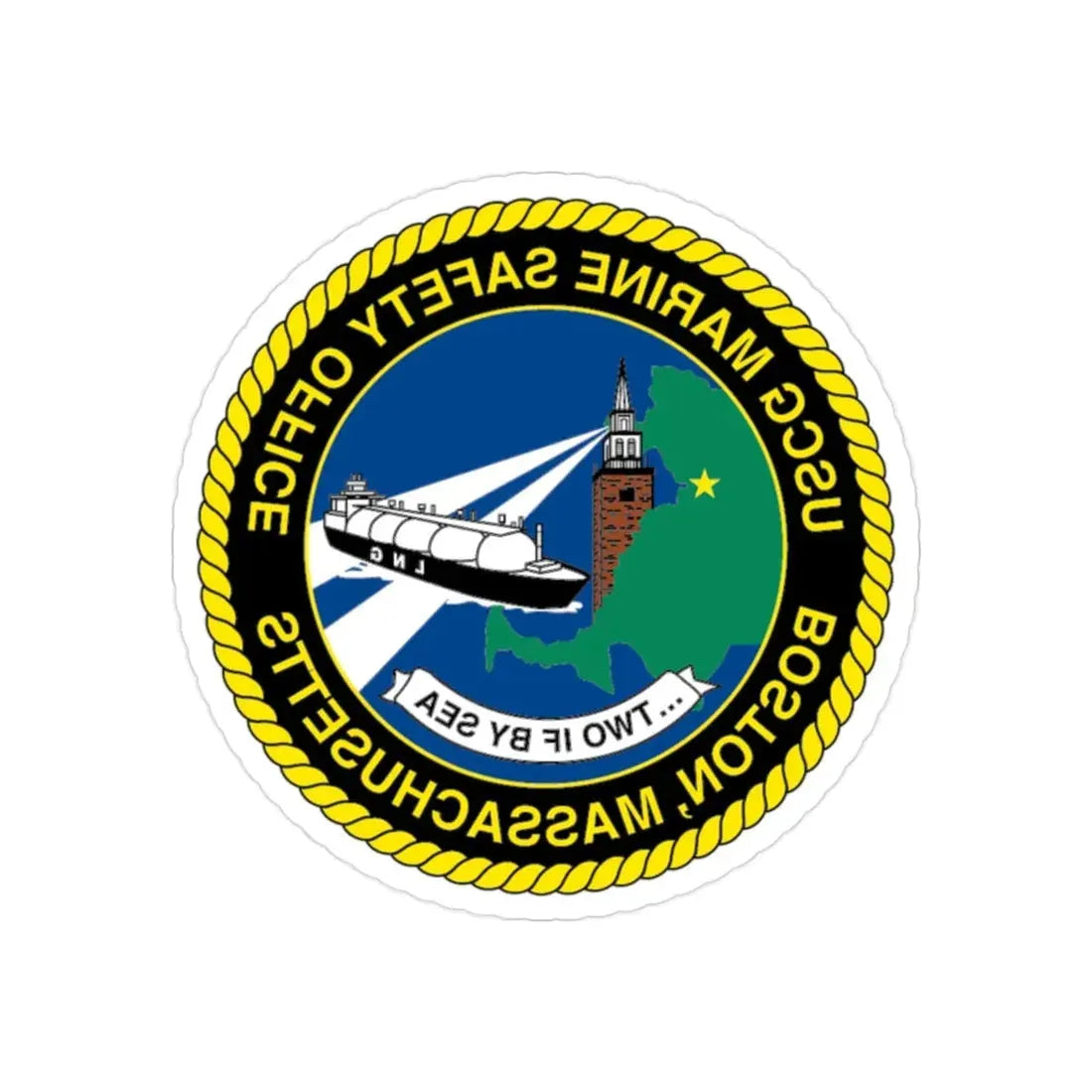 USCG MSO Boston Marine Safety Office (U.S. Coast Guard) REVERSE PRINT Transparent Die-Cut STICKER 2 Inch Die-Cut Transparent - The Sticker Space