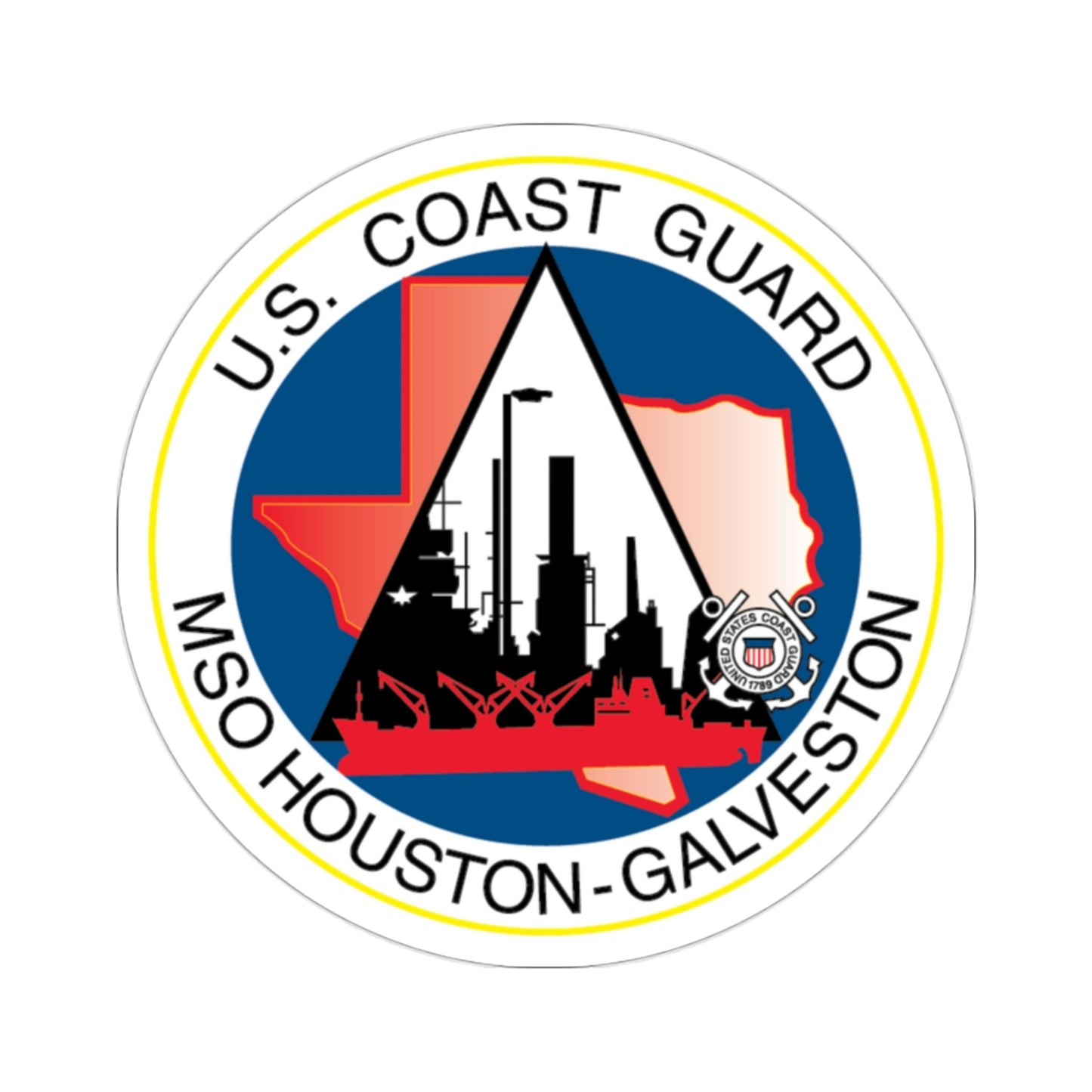 USCG MSO Houston Galveston (U.S. Coast Guard) STICKER Vinyl Die-Cut Decal-2 Inch-The Sticker Space