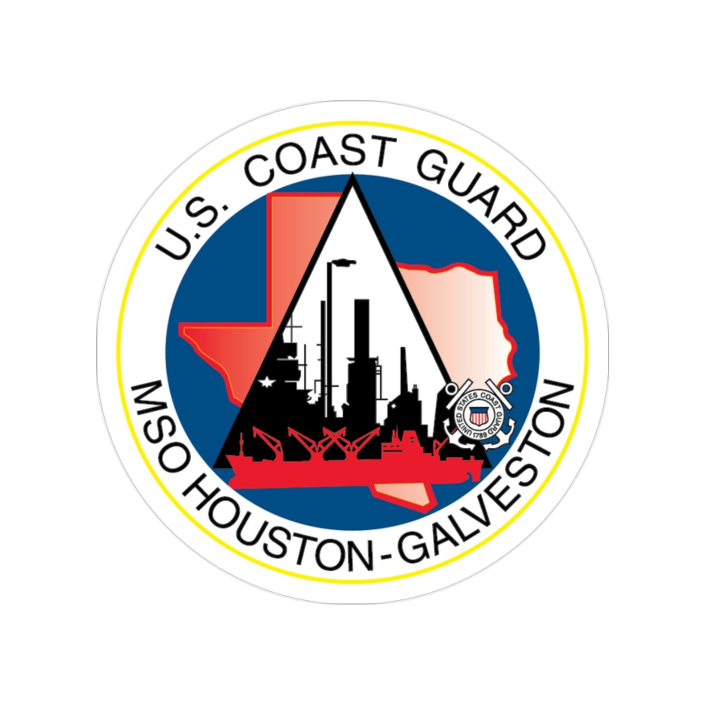USCG MSO Houston Galveston (U.S. Coast Guard) Transparent STICKER Die-Cut Vinyl Decal-2 Inch-The Sticker Space