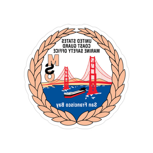 USCG MSO San Francisco Bay (U.S. Coast Guard) REVERSE PRINT Transparent STICKER-2" × 2"-The Sticker Space