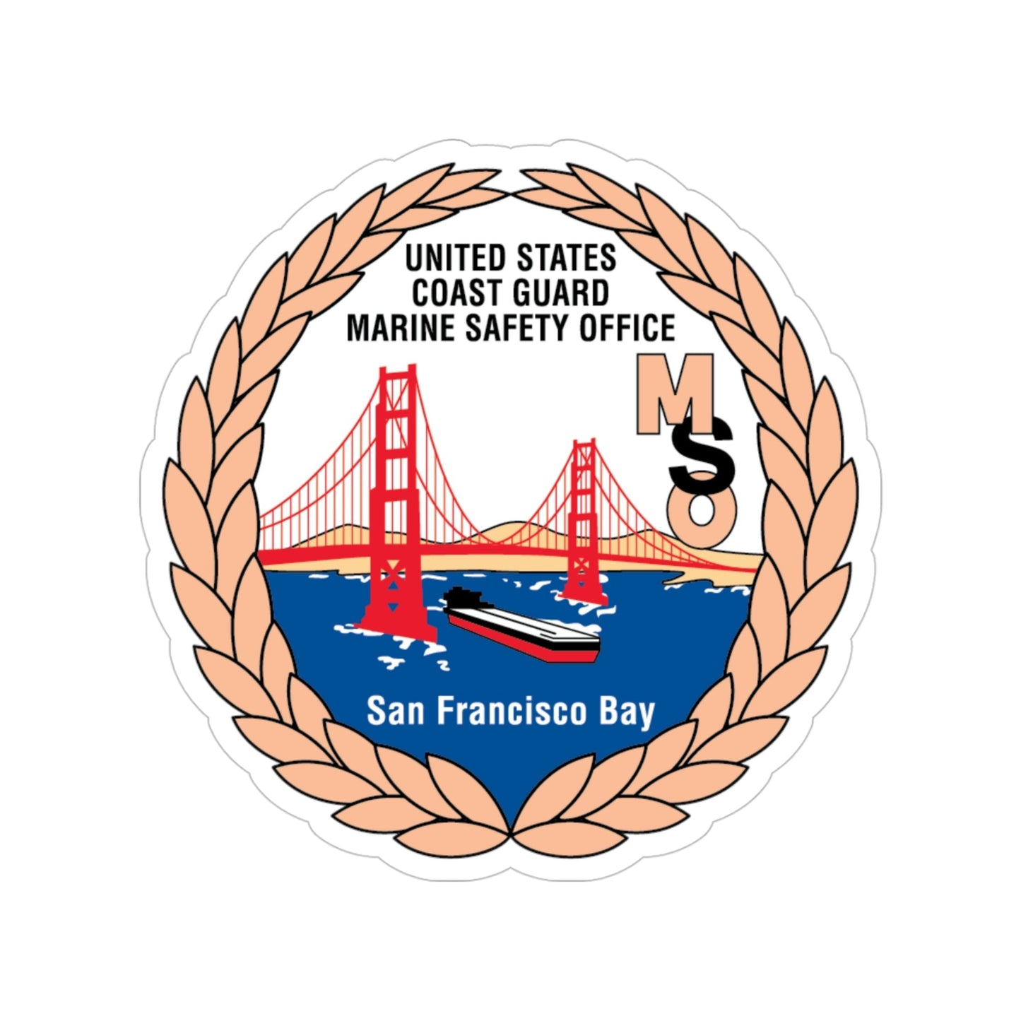 USCG MSO San Francisco Bay (U.S. Coast Guard) Transparent STICKER Die-Cut Vinyl Decal-4 Inch-The Sticker Space
