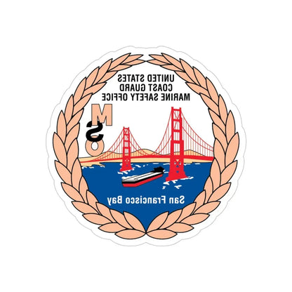 USCG MSO San Francisco Bay (U.S. Coast Guard) REVERSE PRINT Transparent Die-Cut STICKER 5 Inch Die-Cut Transparent - The Sticker Space