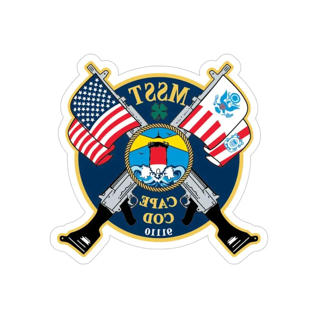 USCG MSST Cape Cod (U.S. Coast Guard) REVERSE PRINT Transparent Die-Cut STICKER 6 Inch Die-Cut Transparent - The Sticker Space
