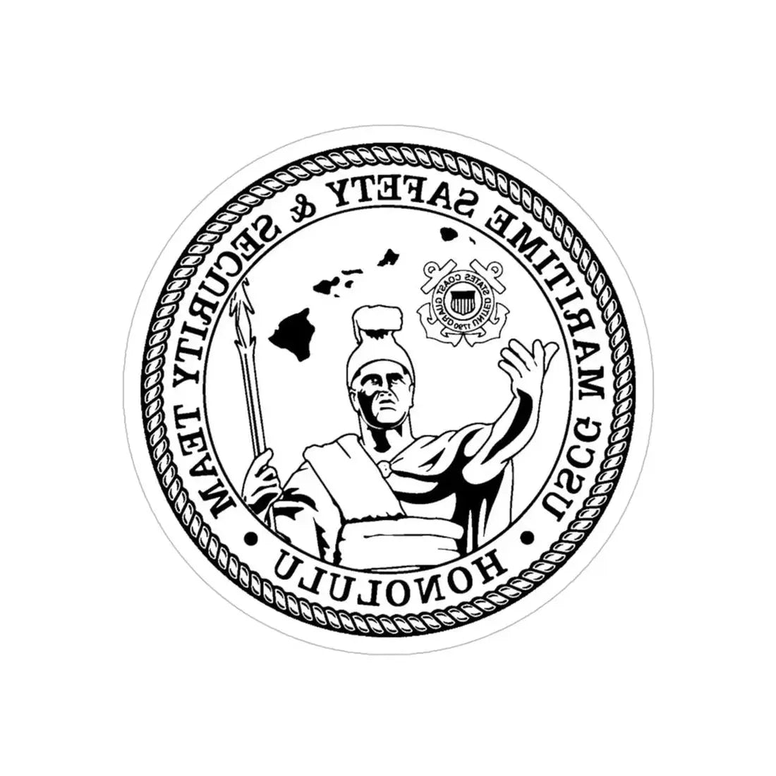 USCG MSST Honolulu (U.S. Coast Guard) REVERSE PRINT Transparent Die-Cut STICKER 5 Inch Die-Cut Transparent - The Sticker Space
