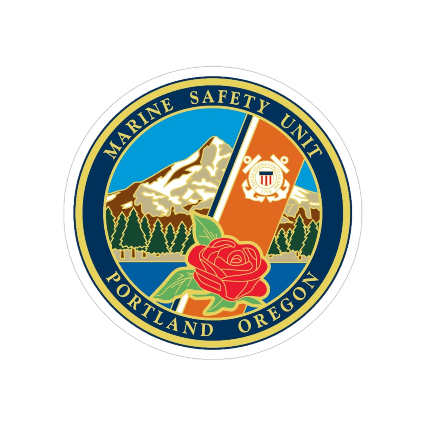 USCG MSU Portland (U.S. Coast Guard) Transparent STICKER Die-Cut Vinyl Decal-3 Inch-The Sticker Space