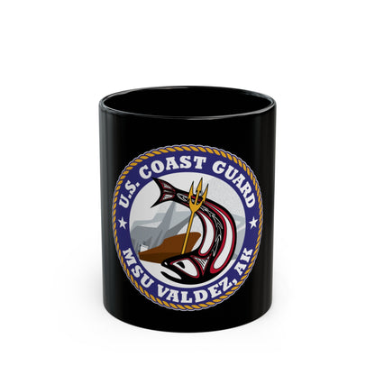 USCG MSU Valdez AK (U.S. Coast Guard) Black Coffee Mug-11oz-The Sticker Space