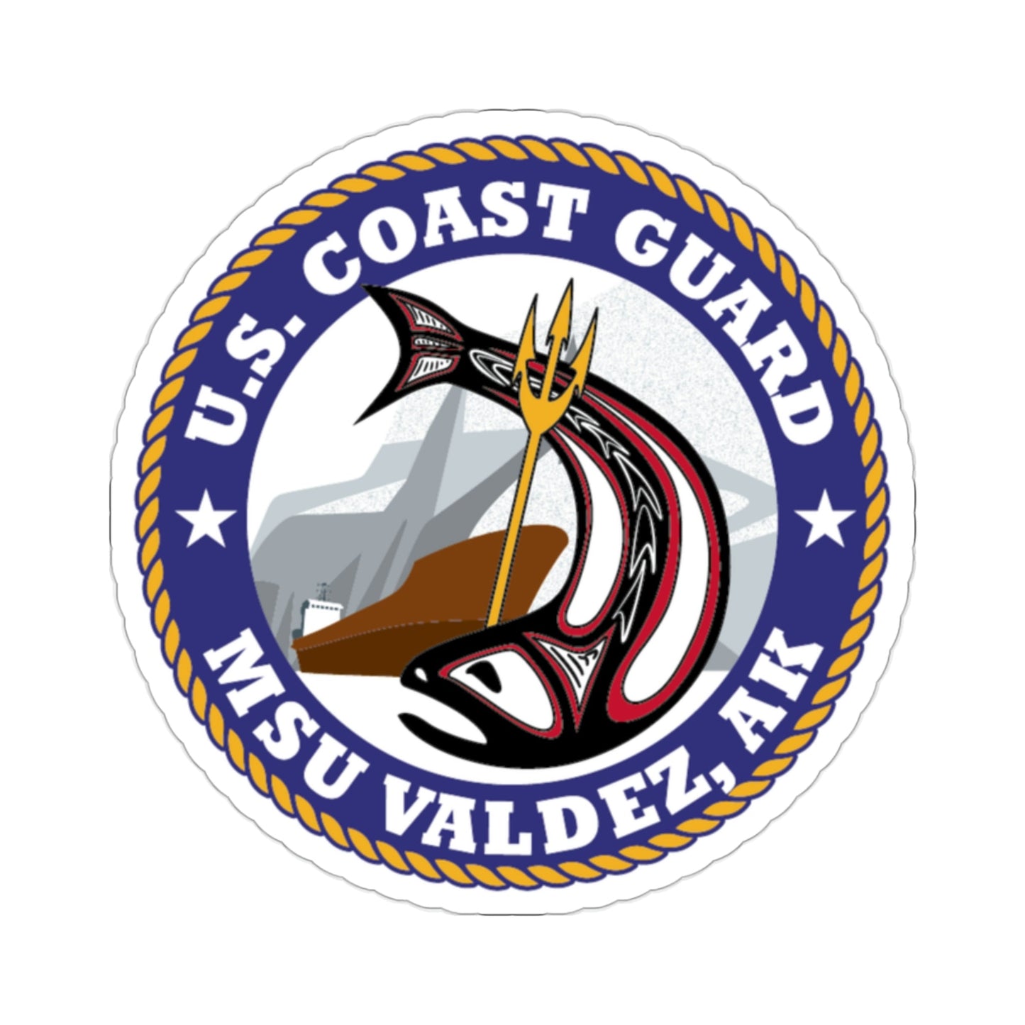 USCG MSU Valdez AK (U.S. Coast Guard) STICKER Vinyl Die-Cut Decal-2 Inch-The Sticker Space