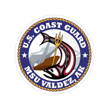 USCG MSU Valdez AK (U.S. Coast Guard) Transparent STICKER Die-Cut Vinyl Decal-3 Inch-The Sticker Space