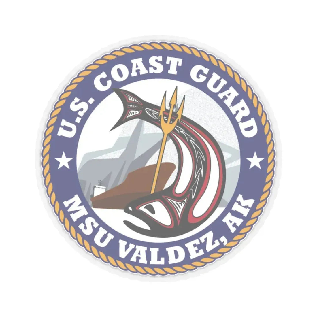 USCG MSU Valdez AK (U.S. Coast Guard) STICKER Vinyl Kiss-Cut Decal 3 Inch Transparent - The Sticker Space