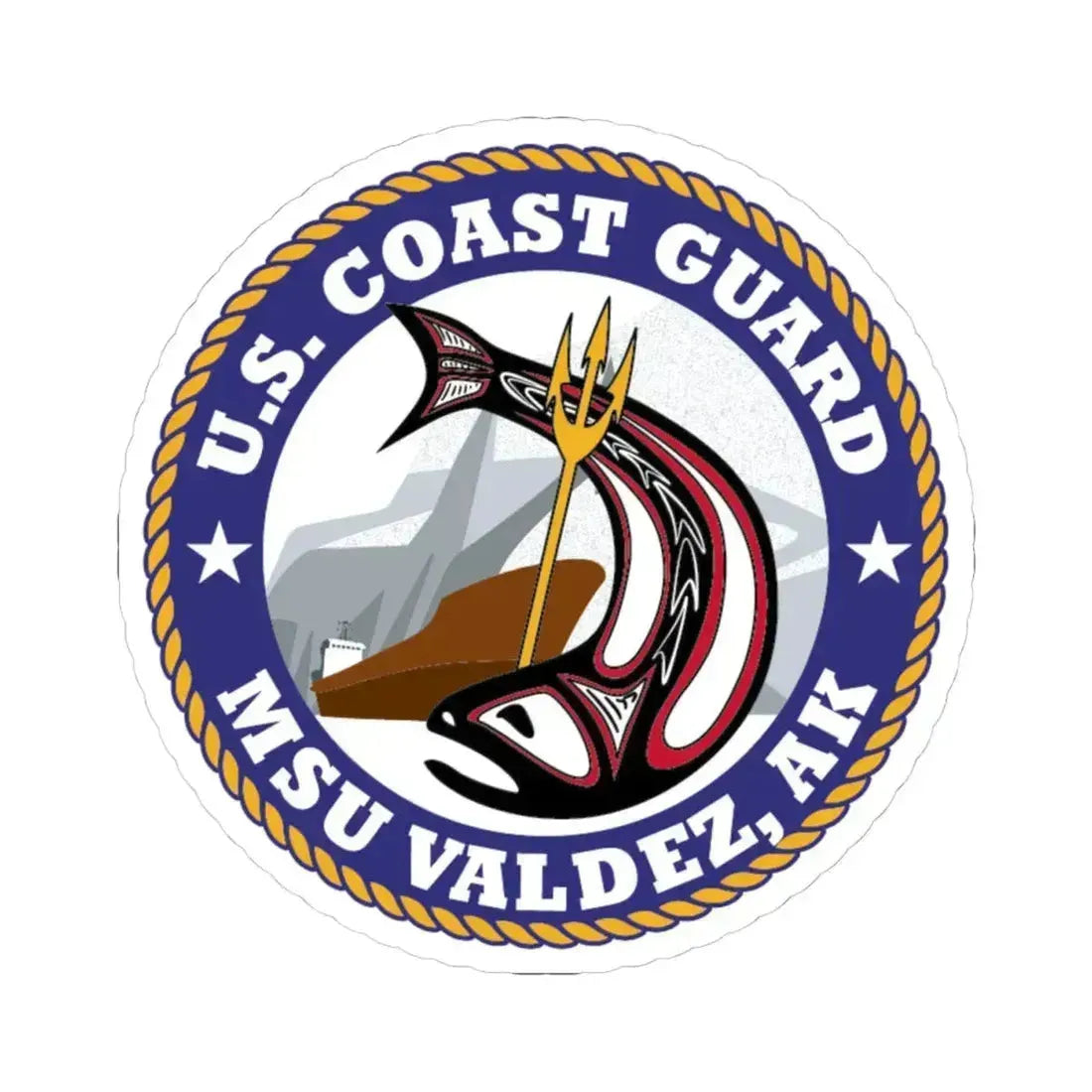 USCG MSU Valdez AK (U.S. Coast Guard) STICKER Vinyl Kiss-Cut Decal 4 Inch White - The Sticker Space