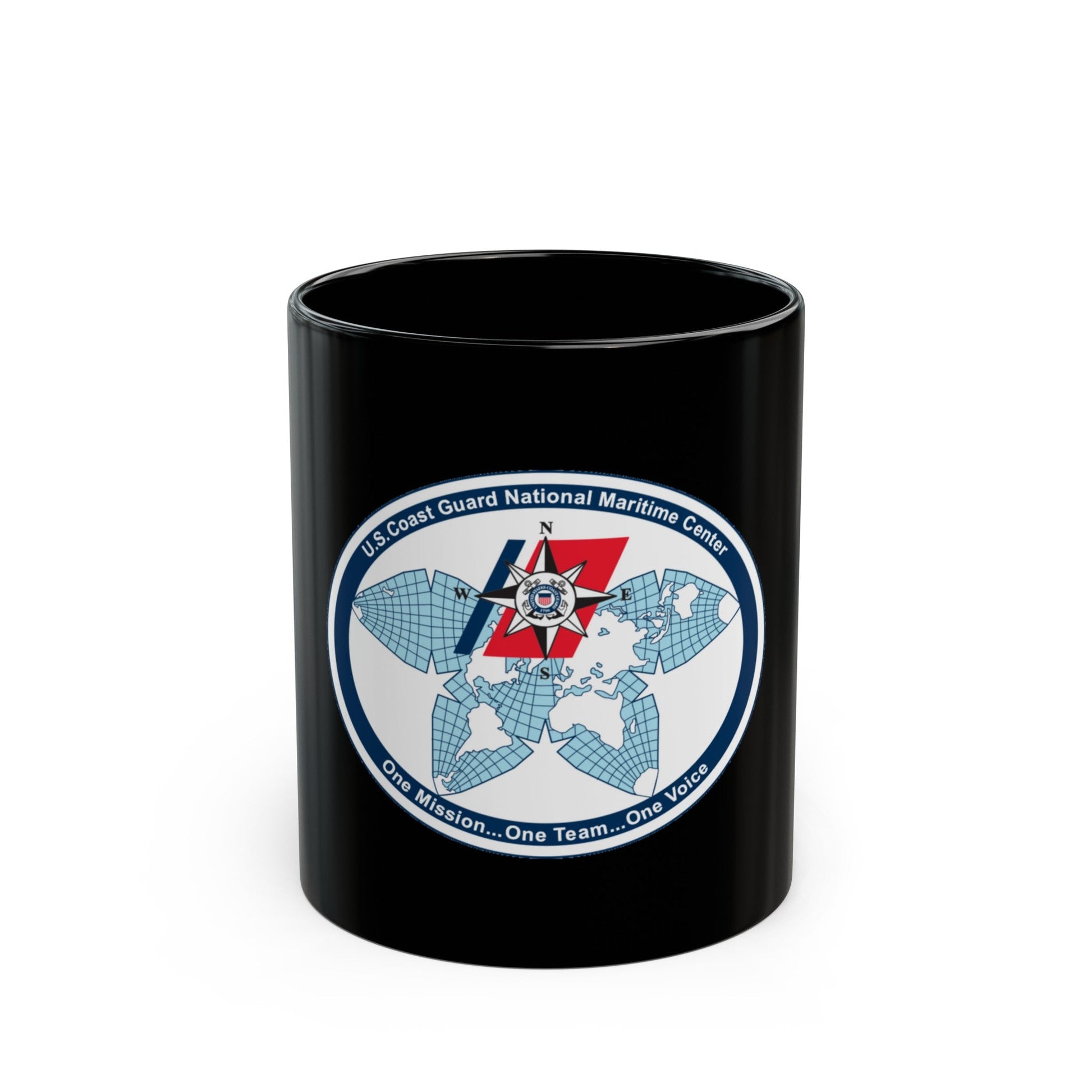 USCG National Matitime Center (U.S. Coast Guard) Black Coffee Mug-11oz-The Sticker Space
