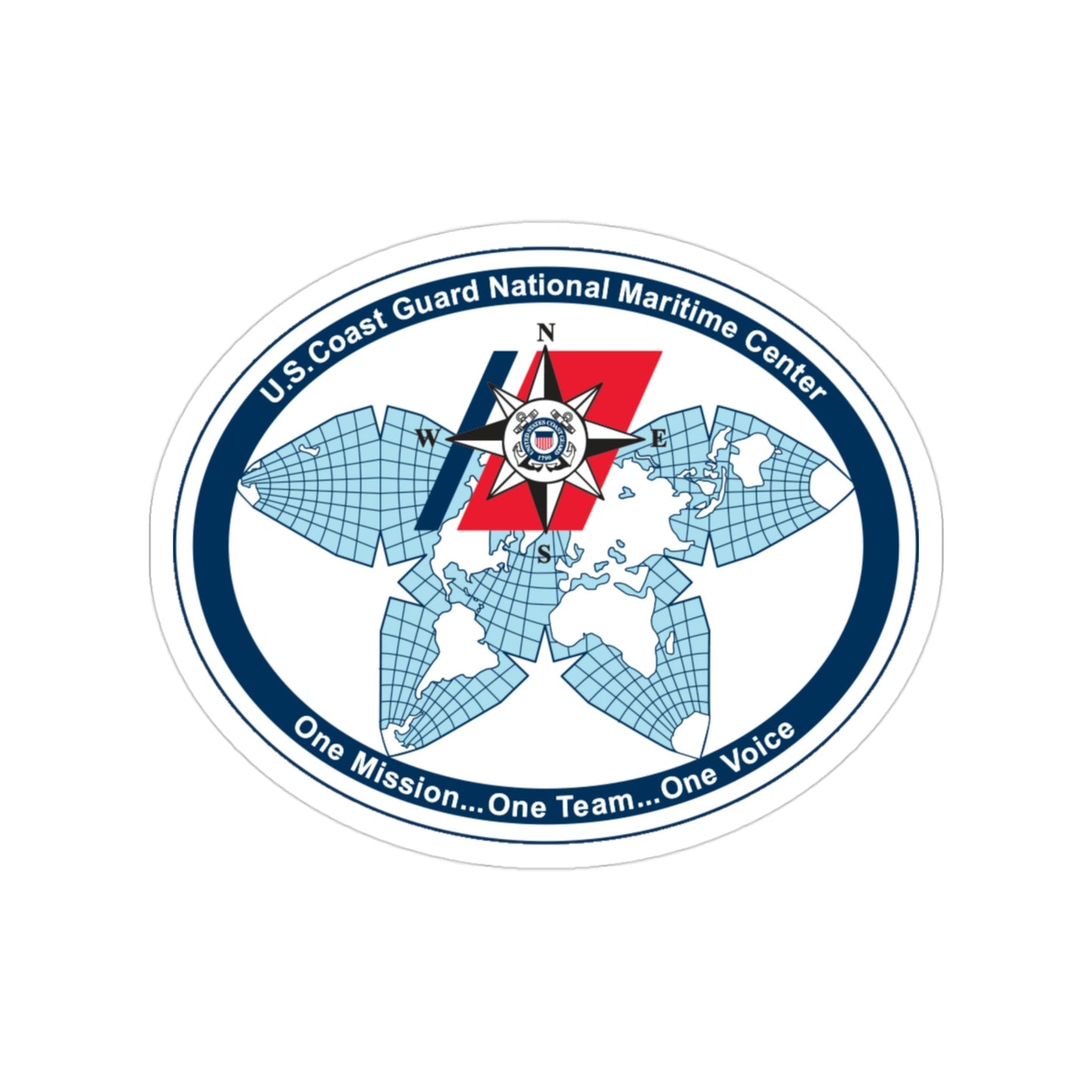 USCG National Matitime Center (U.S. Coast Guard) Transparent STICKER Die-Cut Vinyl Decal-3 Inch-The Sticker Space