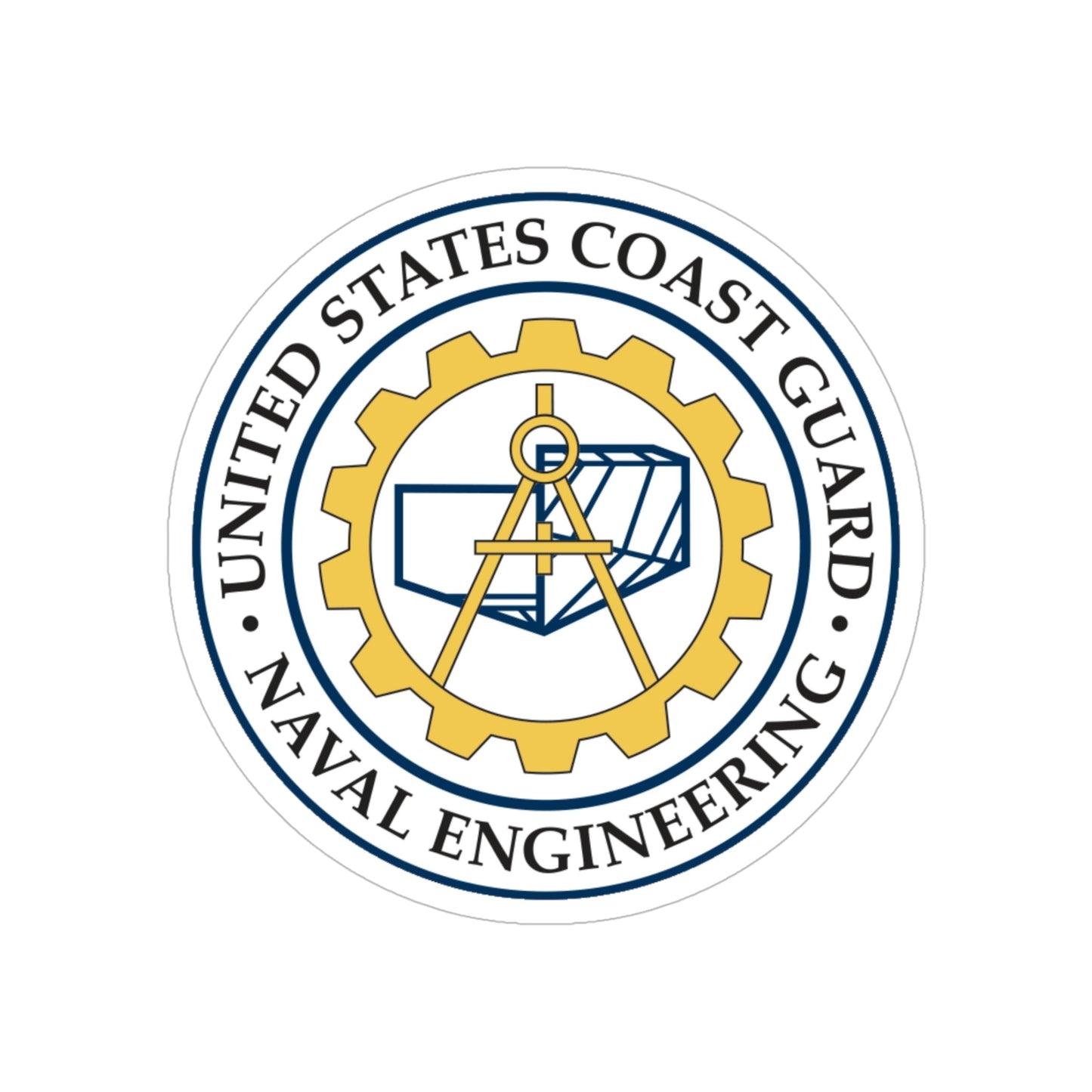 USCG Naval Engineering (U.S. Coast Guard) Transparent STICKER Die-Cut Vinyl Decal-5 Inch-The Sticker Space