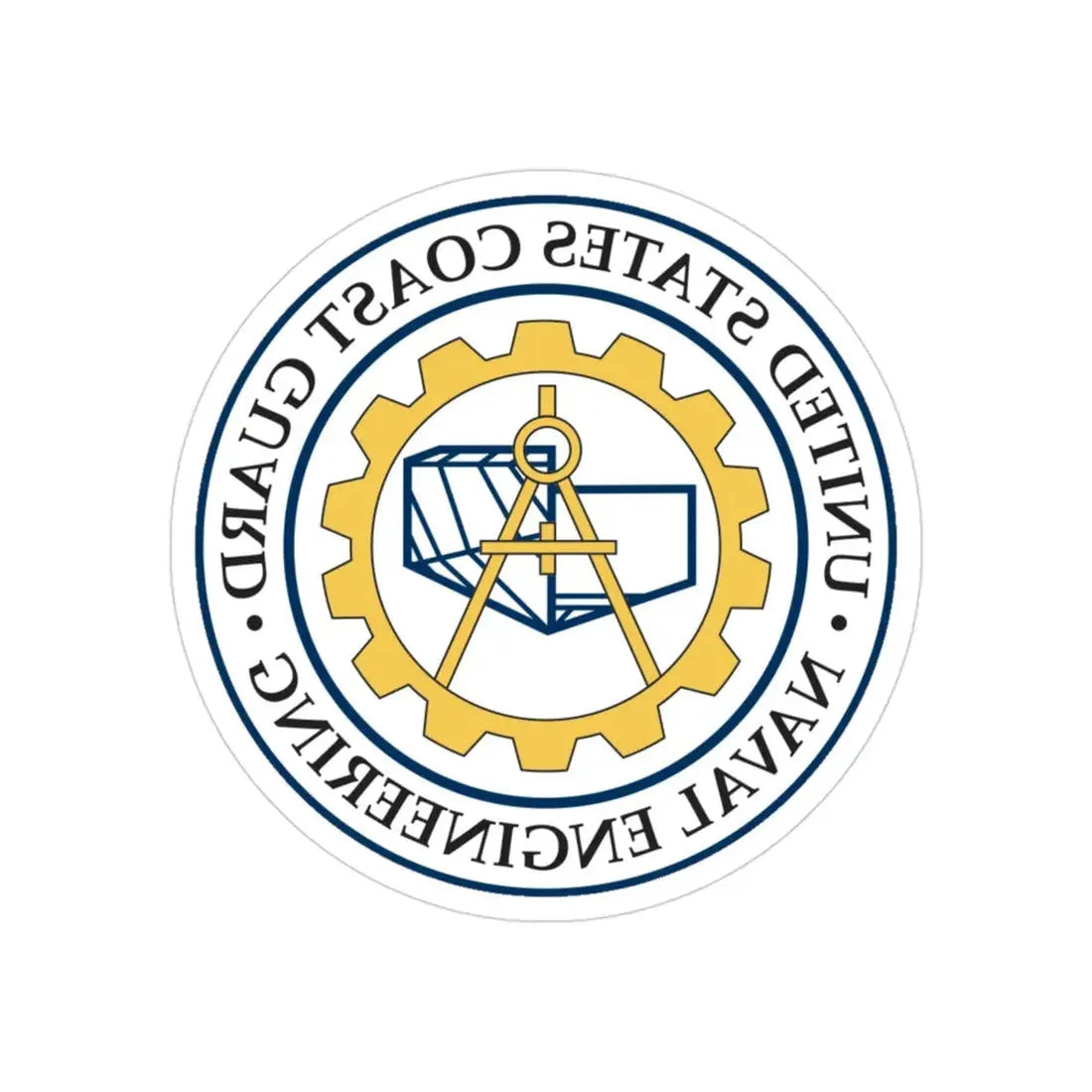 USCG Naval Engineering (U.S. Coast Guard) REVERSE PRINT Transparent Die-Cut STICKER 3 Inch Die-Cut Transparent - The Sticker Space