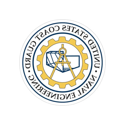 USCG Naval Engineering (U.S. Coast Guard) REVERSE PRINT Transparent Die-Cut STICKER 4 Inch Die-Cut Transparent - The Sticker Space