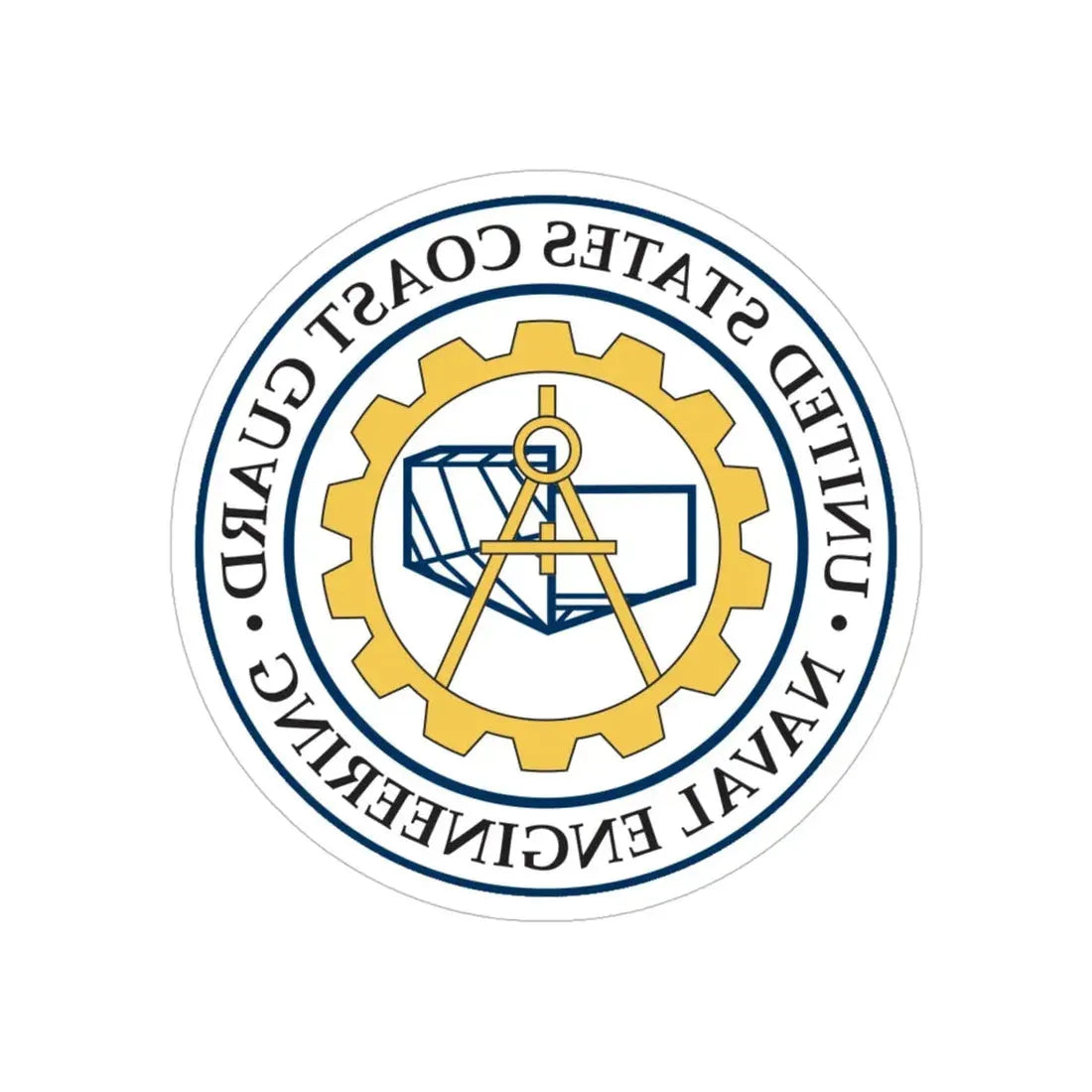 USCG Naval Engineering (U.S. Coast Guard) REVERSE PRINT Transparent Die-Cut STICKER 5 Inch Die-Cut Transparent - The Sticker Space