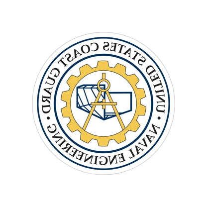 USCG Naval Engineering (U.S. Coast Guard) REVERSE PRINT Transparent Die-Cut STICKER 6 Inch Die-Cut Transparent - The Sticker Space