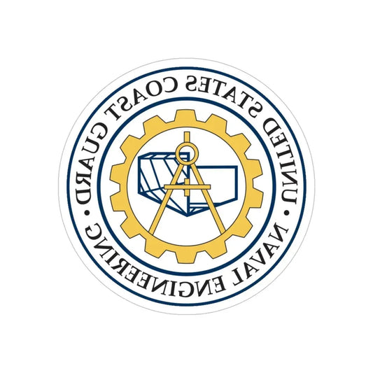 USCG Naval Engineering (U.S. Coast Guard) REVERSE PRINT Transparent Die-Cut STICKER 6 Inch Die-Cut Transparent - The Sticker Space