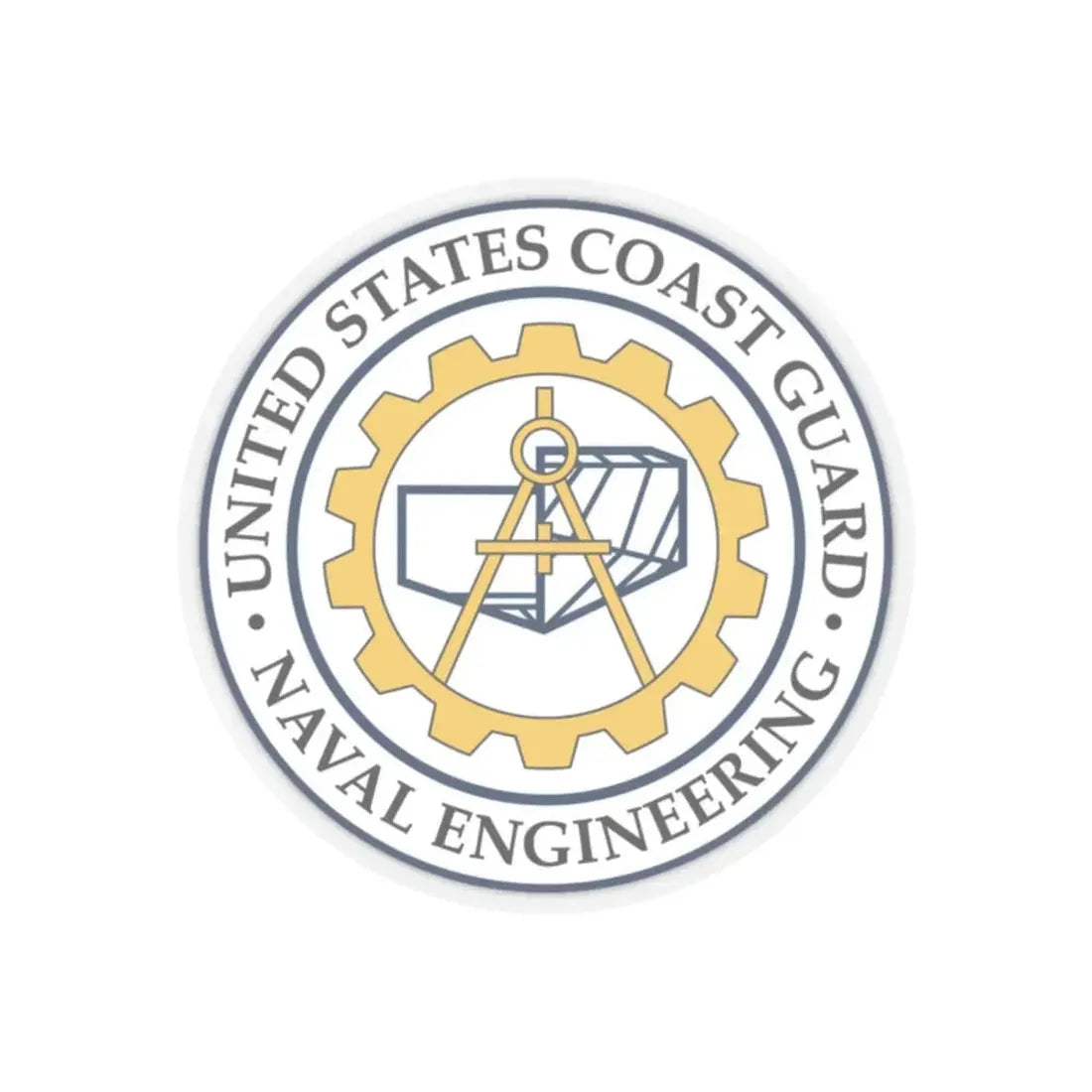 USCG Naval Engineering (U.S. Coast Guard) STICKER Vinyl Kiss-Cut Decal 2 Inch Transparent - The Sticker Space