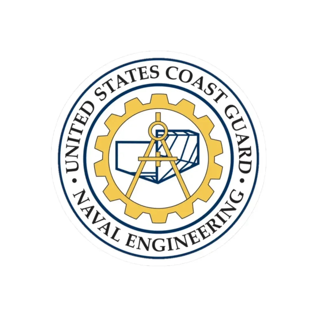 USCG Naval Engineering (U.S. Coast Guard) STICKER Vinyl Kiss-Cut Decal 2 Inch White - The Sticker Space