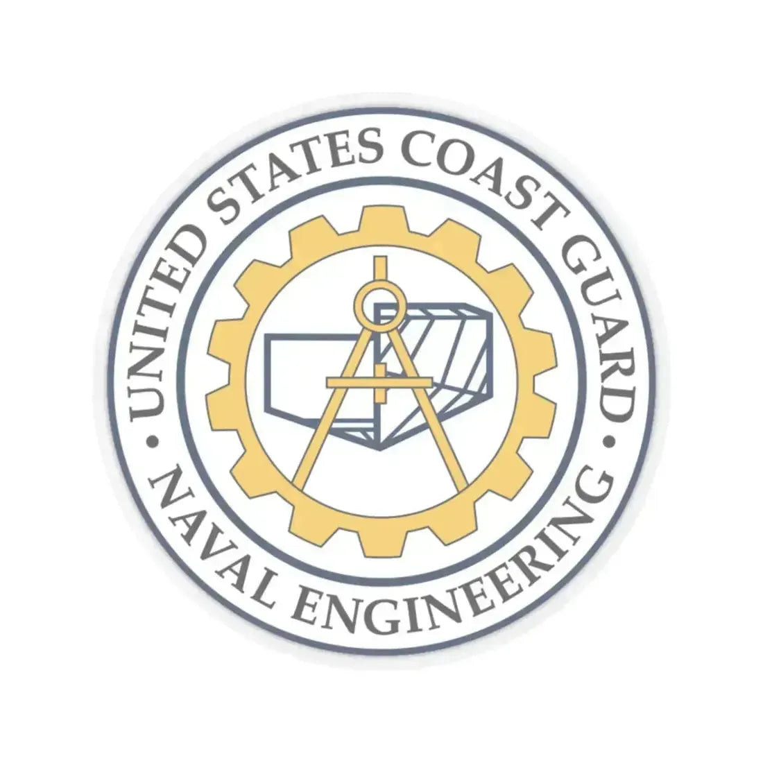 USCG Naval Engineering (U.S. Coast Guard) STICKER Vinyl Kiss-Cut Decal 3 Inch Transparent - The Sticker Space