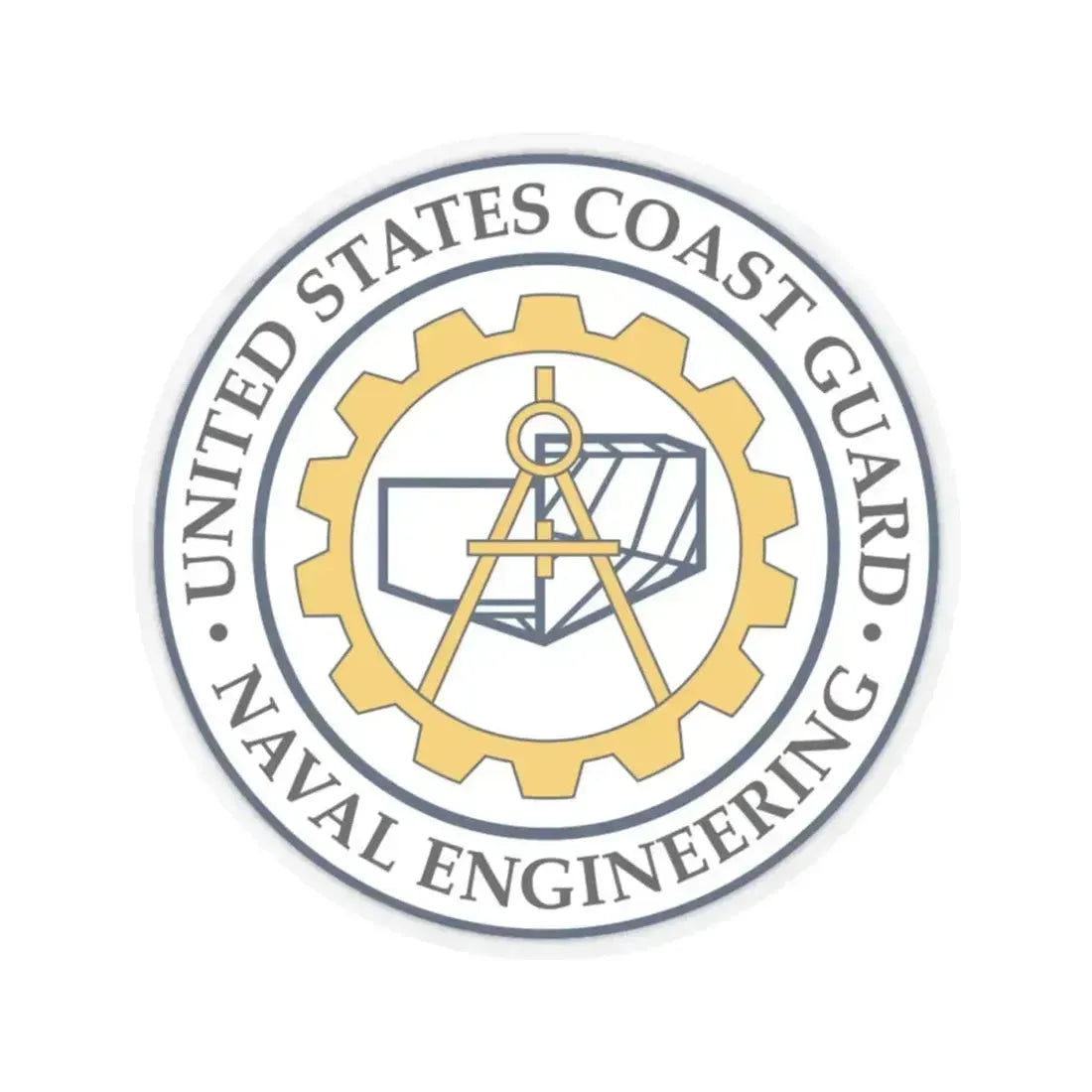 USCG Naval Engineering (U.S. Coast Guard) STICKER Vinyl Kiss-Cut Decal 4 Inch Transparent - The Sticker Space