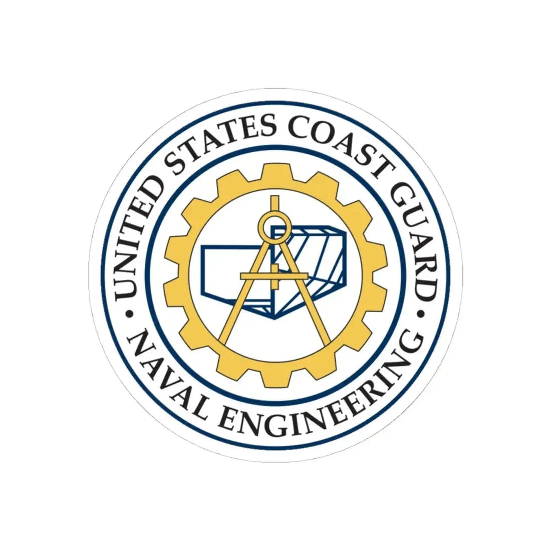 USCG Naval Engineering (U.S. Coast Guard) STICKER Vinyl Kiss-Cut Decal 4 Inch White - The Sticker Space